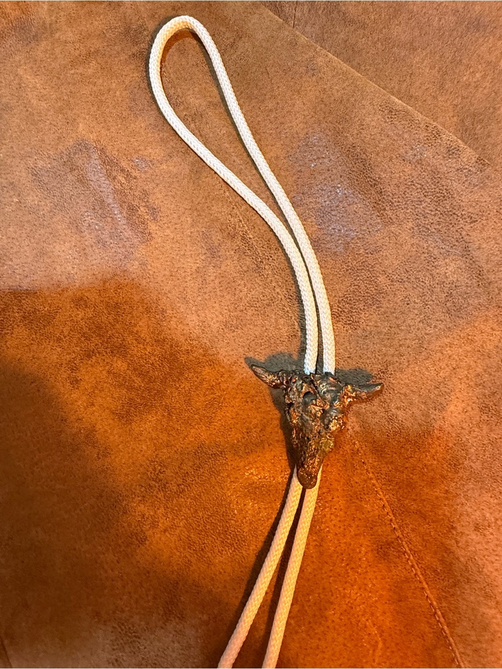Native Vintage Western Bolo Tie Copper Steerhead Lakota tribes made